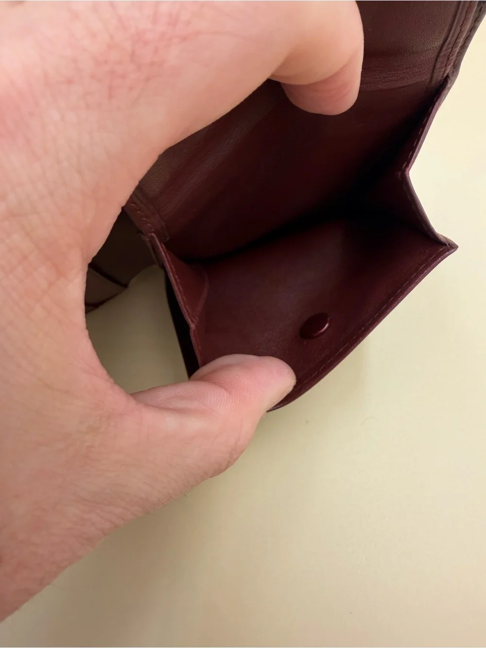 Cartier Dark Brown Leather Bifold Wallet with Gold Corner Hardware